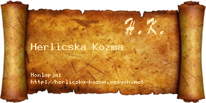 Herlicska Kozma névjegykártya